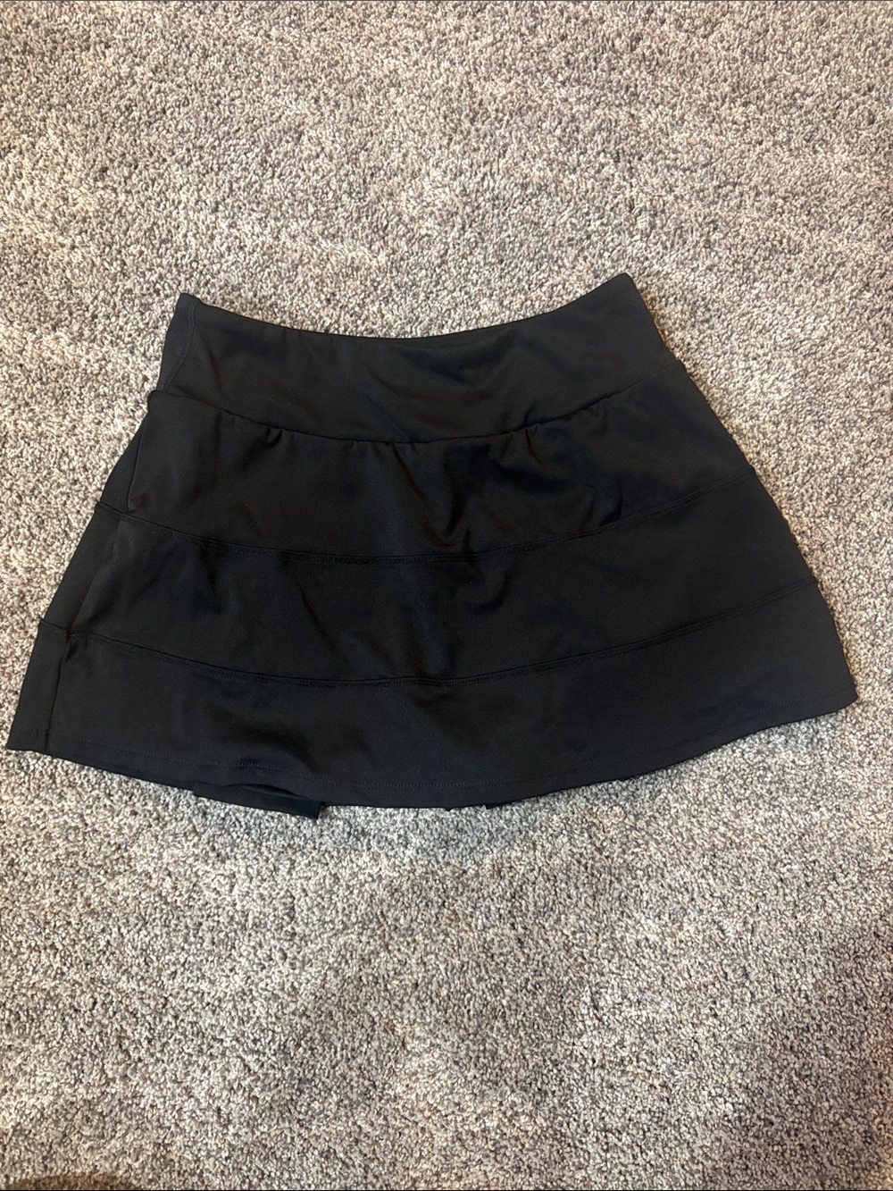 Women's Black Layered Mini Skirt with Built-In Shorts